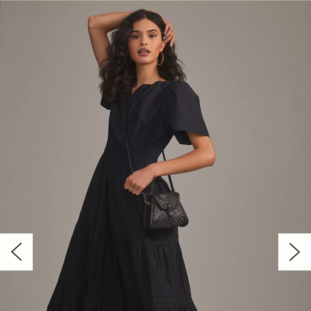 Anthropologie Black Somerset Maxi Dress